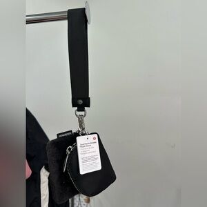 NWT Lululemon Black Plush Wristlet Pouch